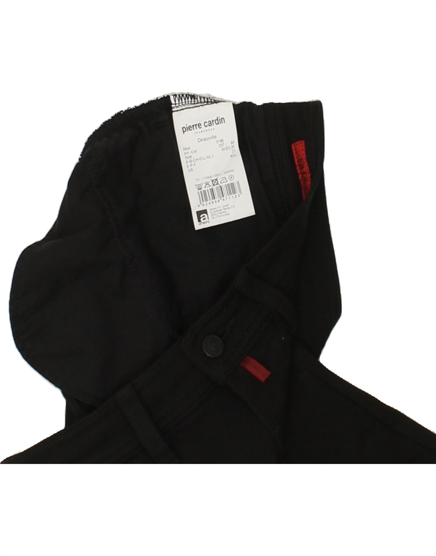 PIERRE CARDIN Mens Straight Casual Trousers W32 L30 Black Polyester Vintage Pierre Cardin and Second-Hand Pierre Cardin from Messina Hembry