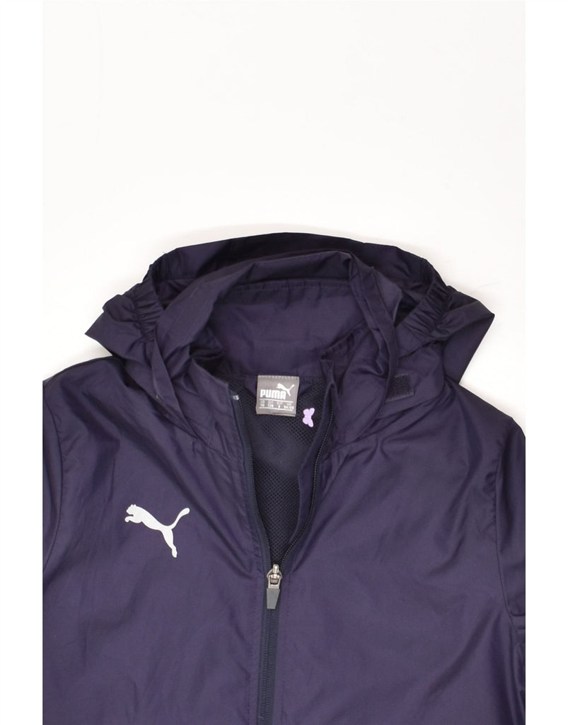 PUMA Boys Hooded Rain Jacket 7-8 Years Navy Blue Polyester | Vintage Puma | Thrift | Second-Hand Puma | Used Clothing | Messina Hembry 