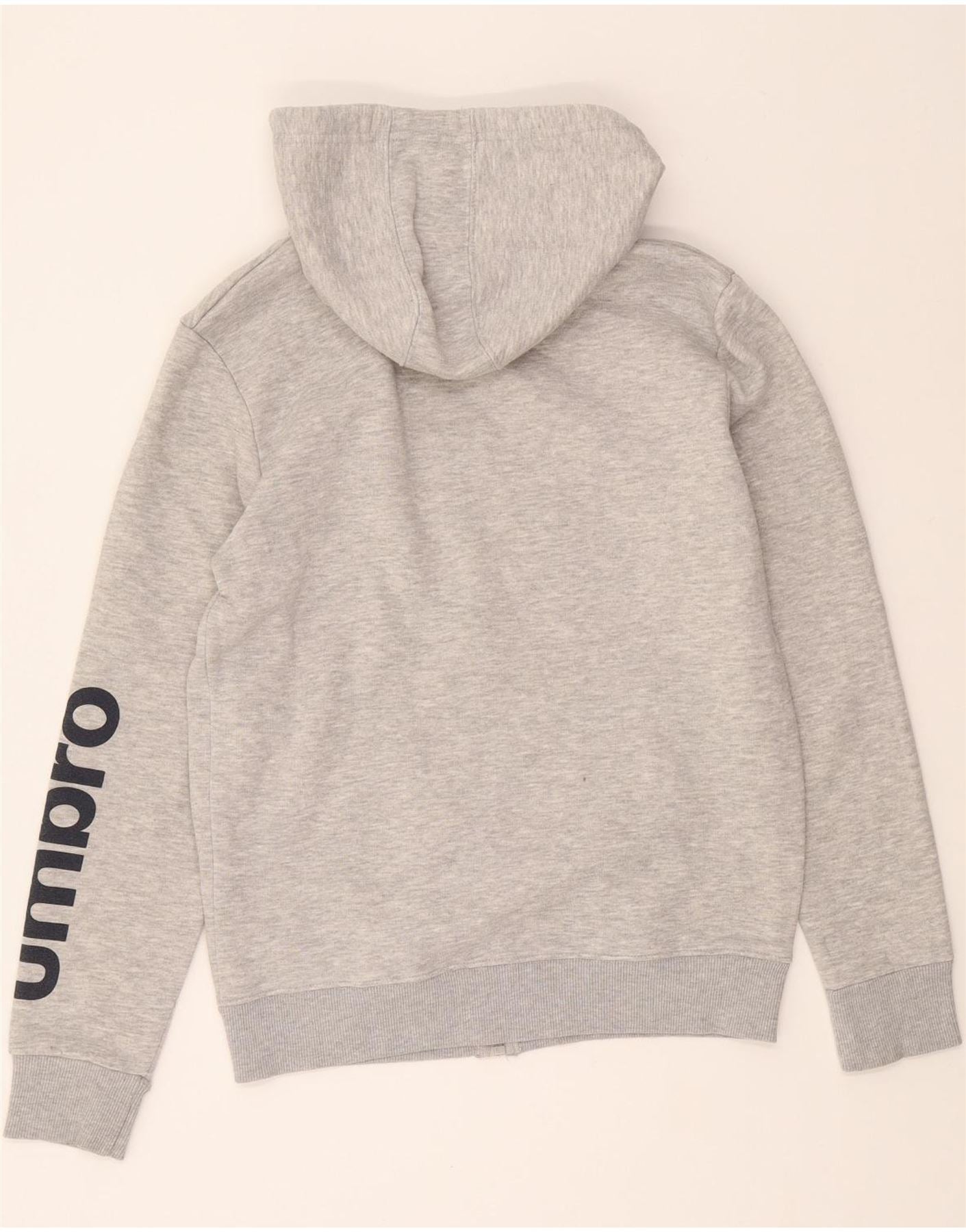 UMBRO Mens Graphic Zip Hoodie Sweater XS Grey Cotton Vintage Umbro and Second-Hand Umbro from Messina Hembry