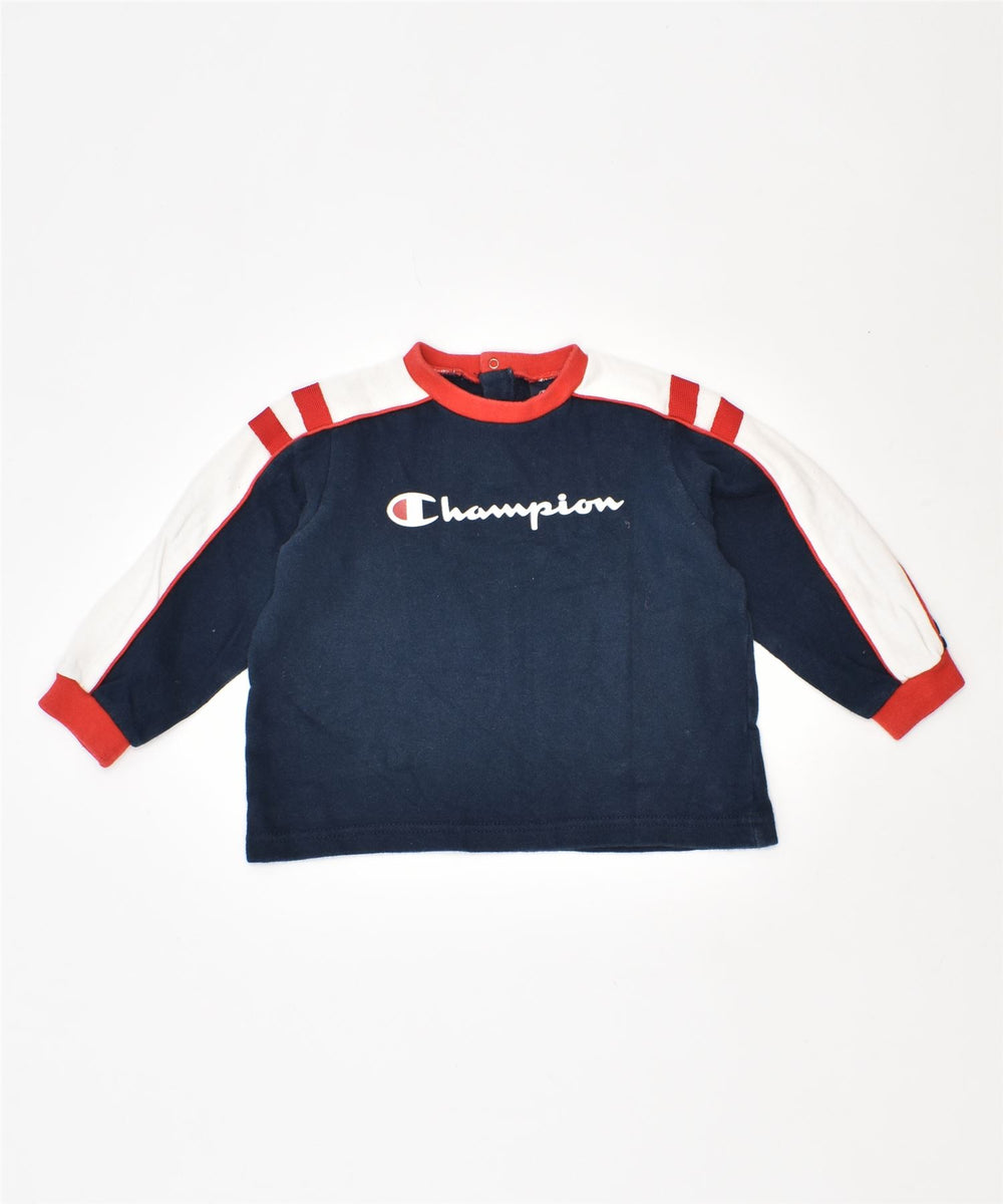 Red white and store blue champion shirt