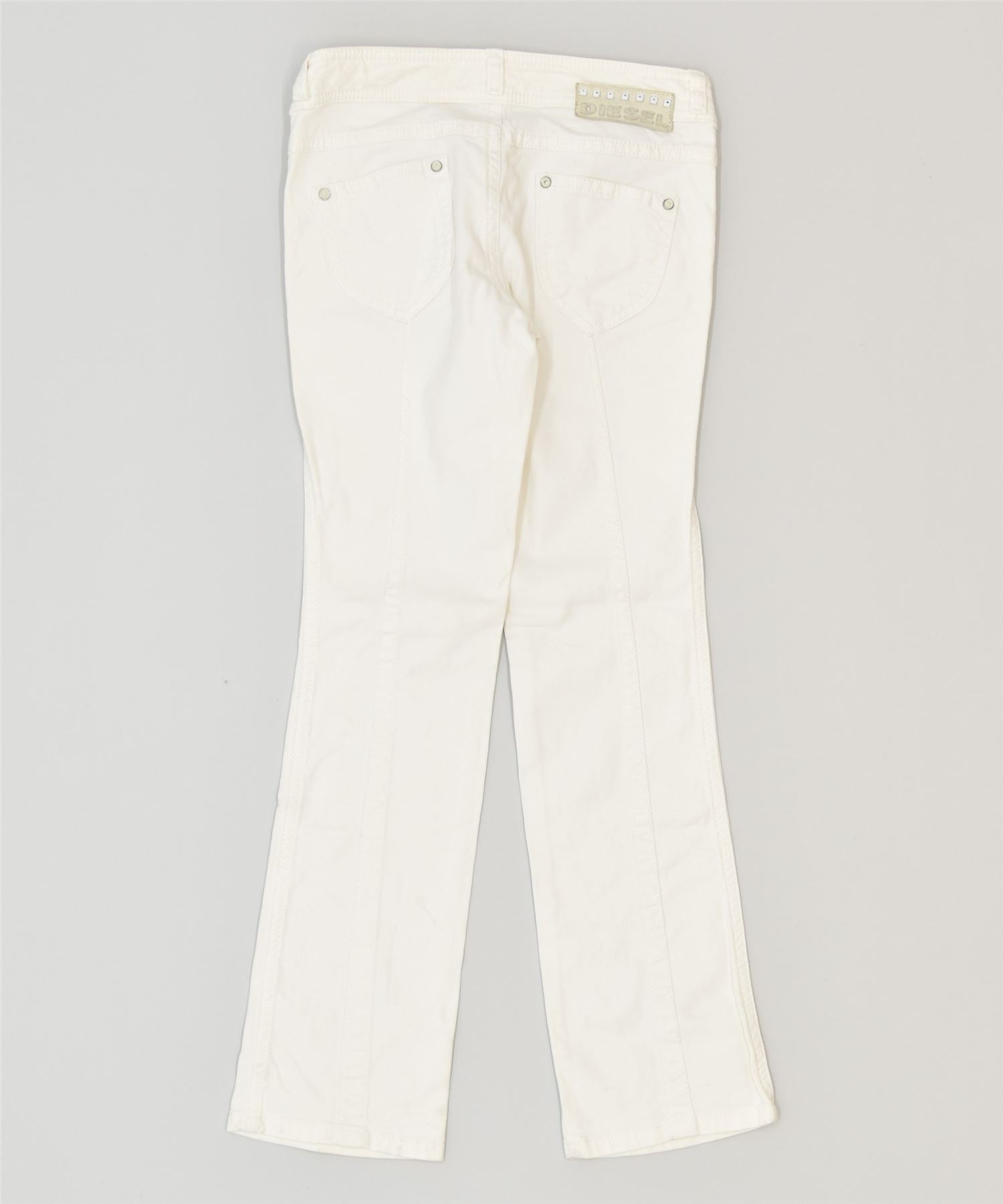 DIESEL Girls Rokket Bootcut Jeans 7-8 Years W24 L25 White Cotton Classic | Vintage | Thrift | Second-Hand | Used Clothing | Messina Hembry