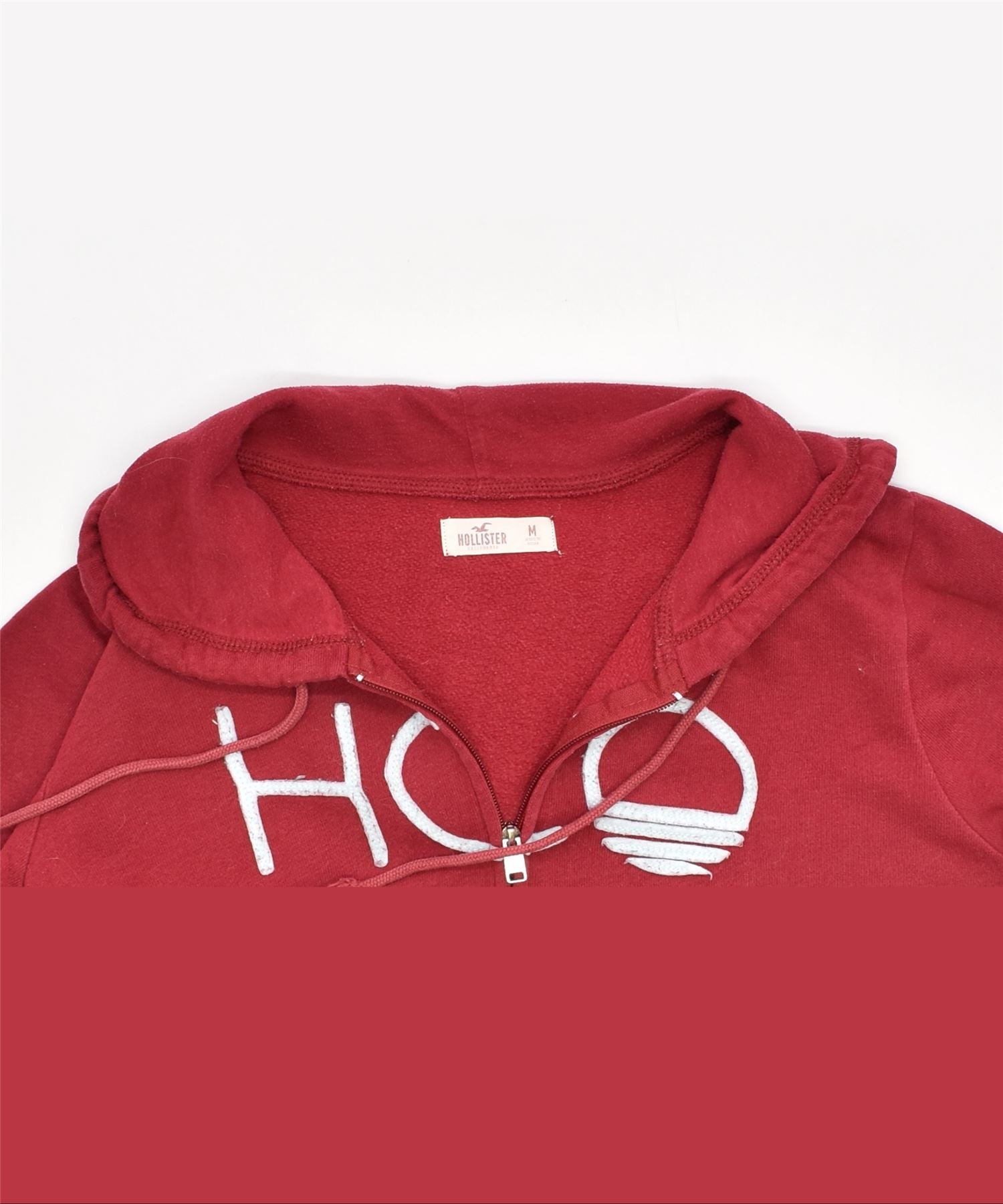 HOLLISTER Womens Zip Hoodie Sweater UK 14 Medium Red | Vintage | Thrift | Second-Hand | Used Clothing | Messina Hembry