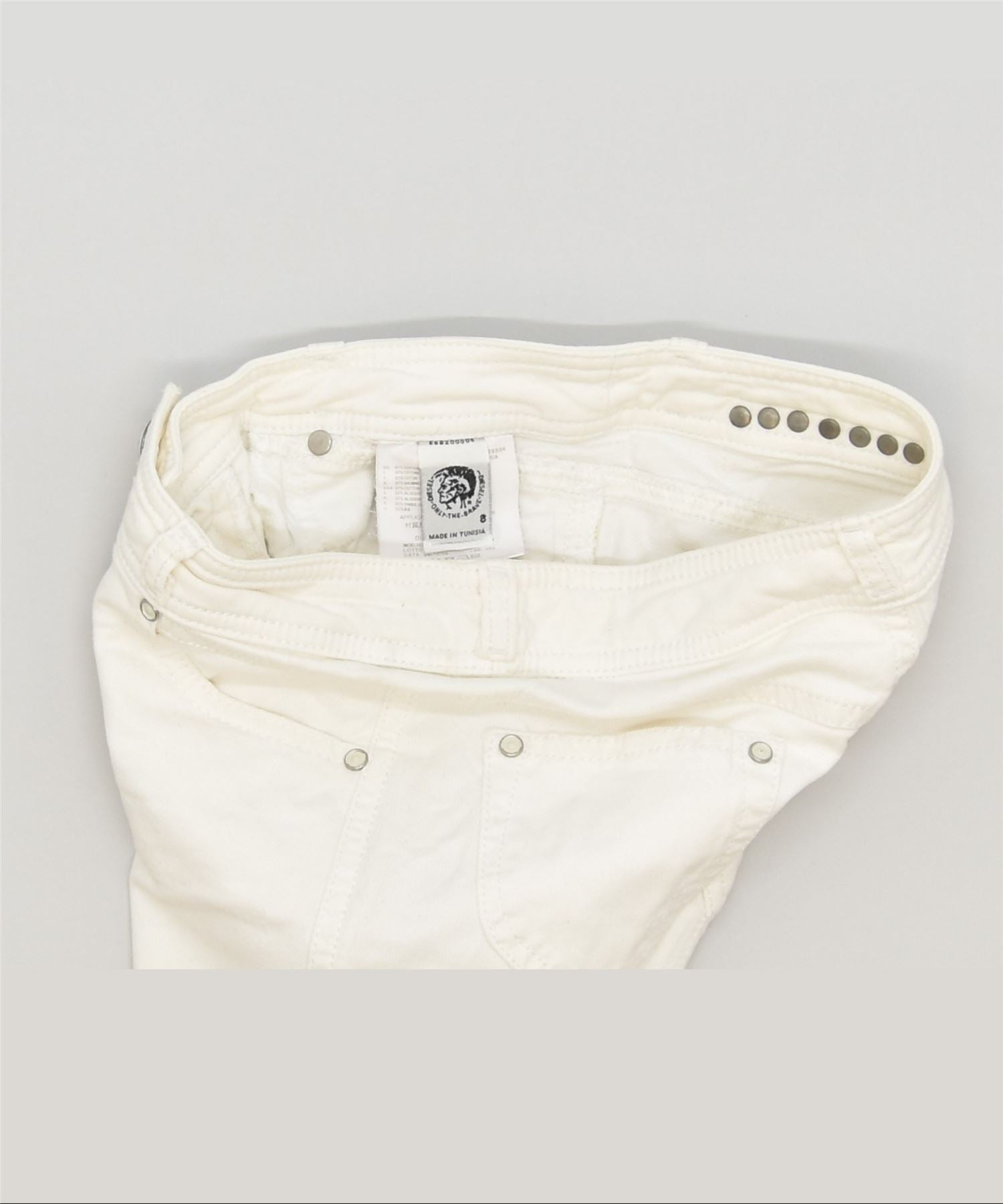 DIESEL Girls Rokket Bootcut Jeans 7-8 Years W24 L25 White Cotton Classic | Vintage | Thrift | Second-Hand | Used Clothing | Messina Hembry