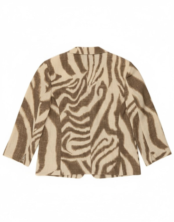 Vintage Womens Oversized 3/4 Sleeve Blazer Jacket UK 10 Small Brown