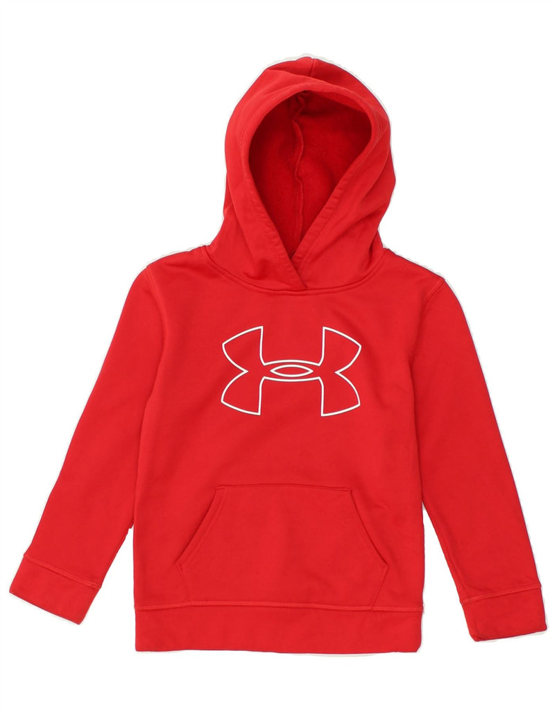 UNDER ARMOUR Boys Graphic Hoodie Jumper 5-6 Years Red Polyester | Vintage Under Armour | Thrift | Second-Hand Under Armour | Used Clothing | Messina Hembry 