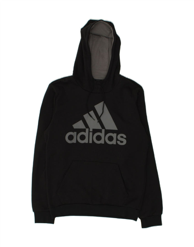 ADIDAS Mens Graphic Hoodie Jumper Size 38/40 Medium Black Cotton | Vintage Adidas | Thrift | Second-Hand Adidas | Used Clothing | Messina Hembry 