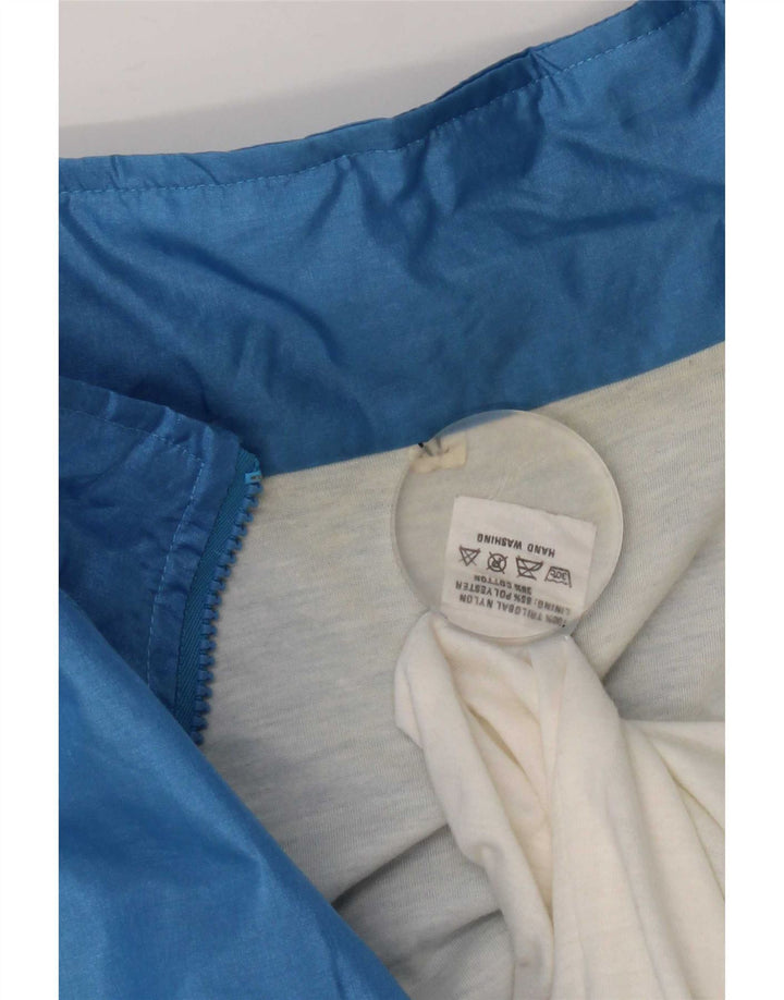 Vintage Mens Tracksuit Top Jacket XL Blue Colourblock Nylon