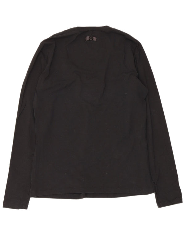 Armani Jeans Womens Top Long Sleeve UK 22 3XL Black Cotton