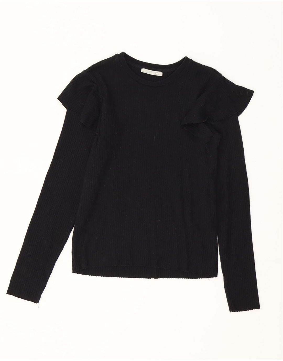 Zara Womens Blouse Top UK 12 Medium Black
