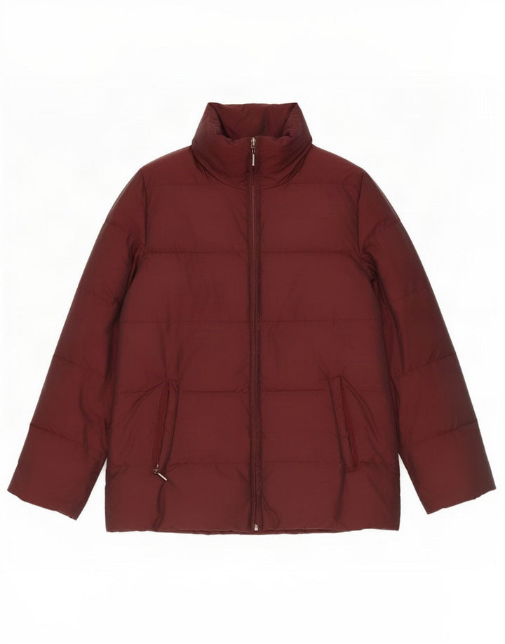 Zara Womens Padded Jacket UK 14 Medium Maroon