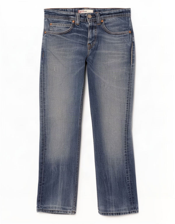 Levi's Womens 511 Distressed Slim Jeans W30 L29 Blue Cotton