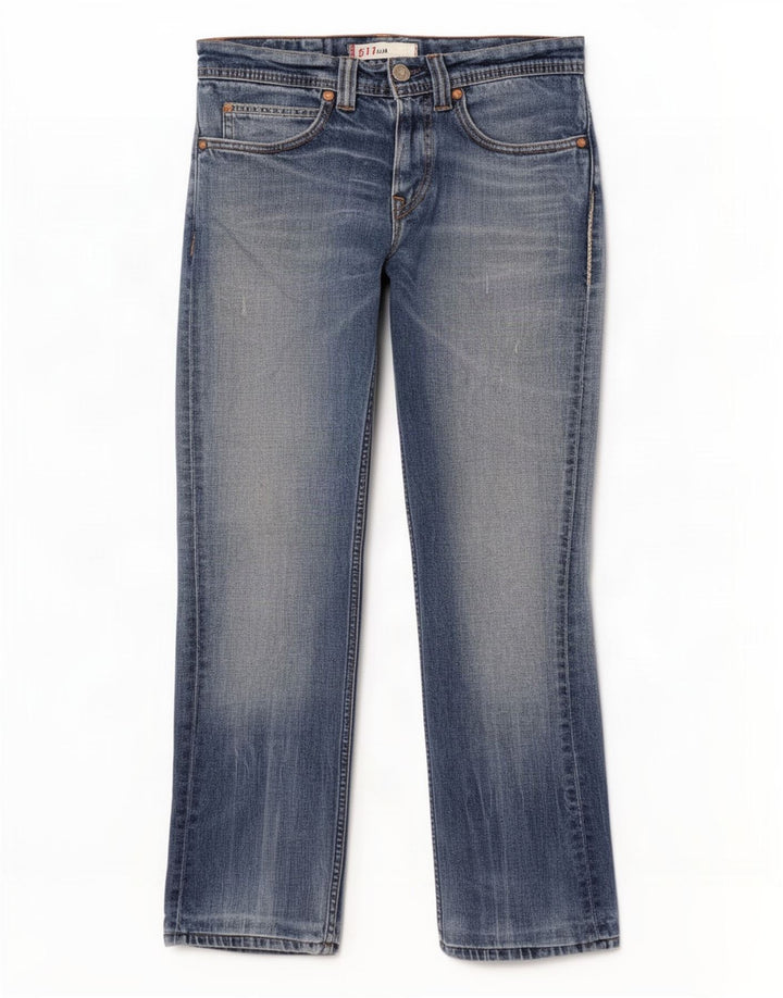 Levi's Womens 511 Distressed Slim Jeans W30 L29 Blue Cotton