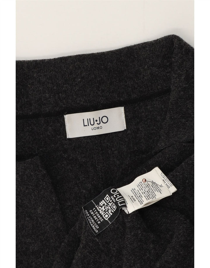Liu Jo Mens 3 Button Knit Blazer Jacket UK 42 XL Grey Wool