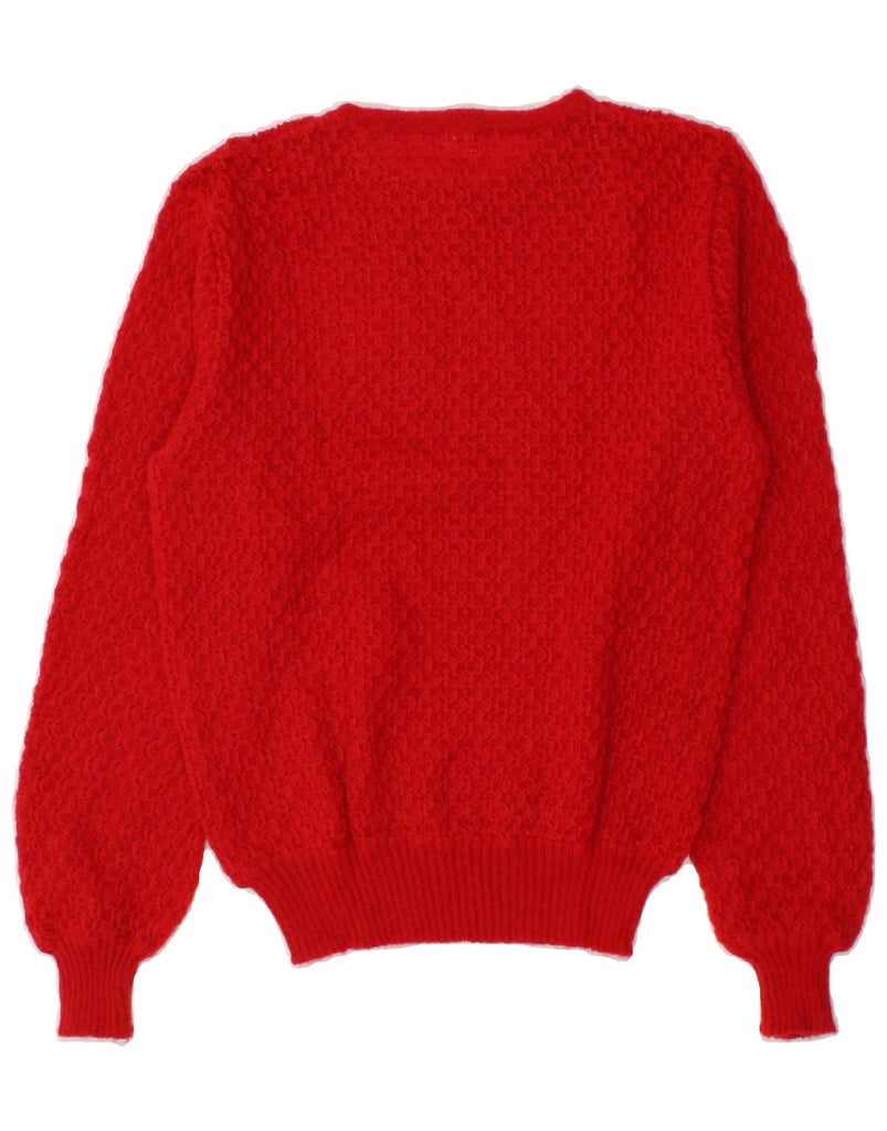 VINTAGE Womens Boat Neck Jumper Sweater IT 46/48 Large Red Acrylic Vintage Vintage and Second-Hand Vintage from Messina Hembry 