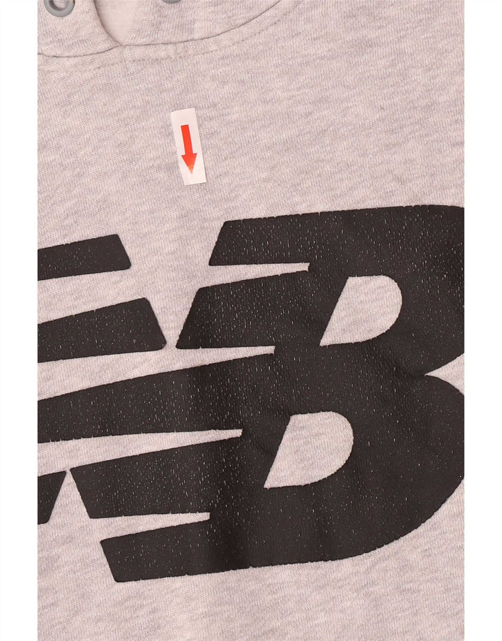 New Balance Mens Graphic Hoodie Jumper Medium Grey Cotton