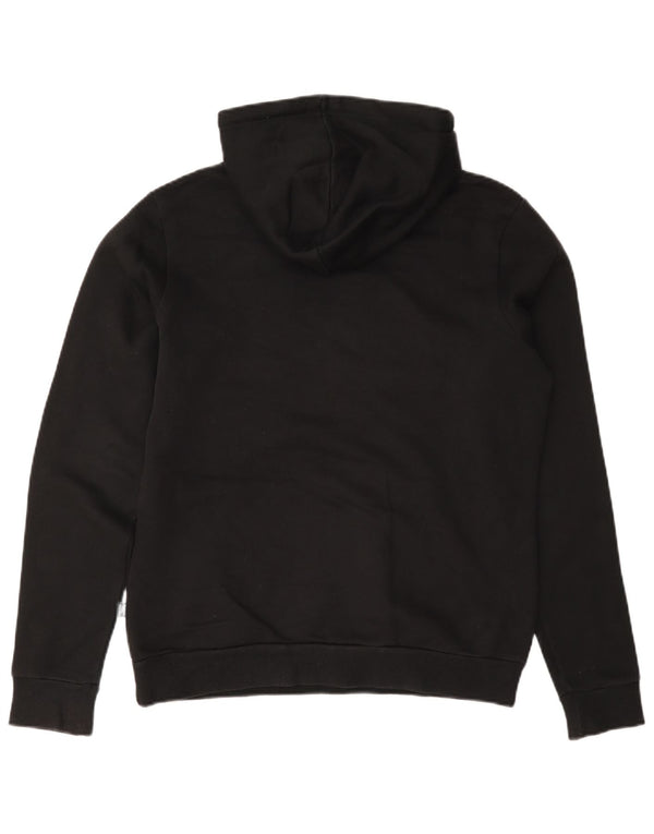 Puma Womens Graphic Hoodie Jumper UK 14 Large Black Cotton