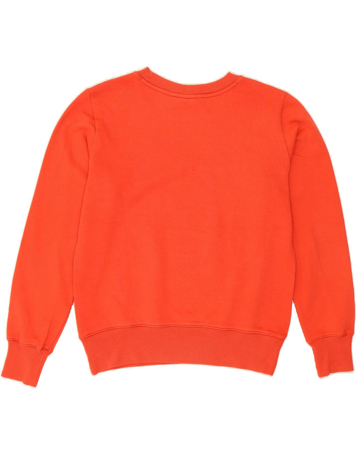 CHAMPION Womens Crop Graphic Sweatshirt Jumper UK 14 Medium Orange Cotton Vintage Champion and Second-Hand Champion from Messina Hembry 