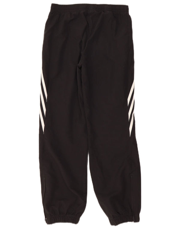 ADIDAS Boys Tracksuit Trousers Joggers 11-12 Years Large Black Polyester