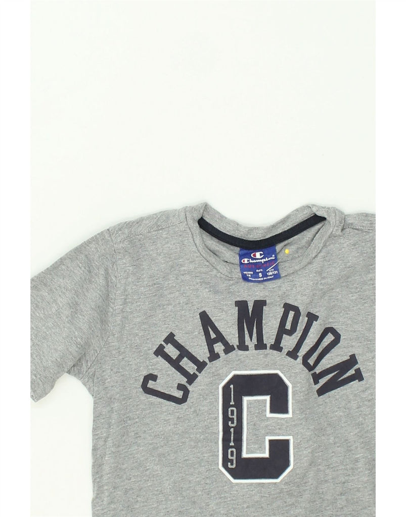 CHAMPION Boys Graphic T-Shirt Top 7-8 Years Small Grey Cotton | Vintage Champion | Thrift | Second-Hand Champion | Used Clothing | Messina Hembry 