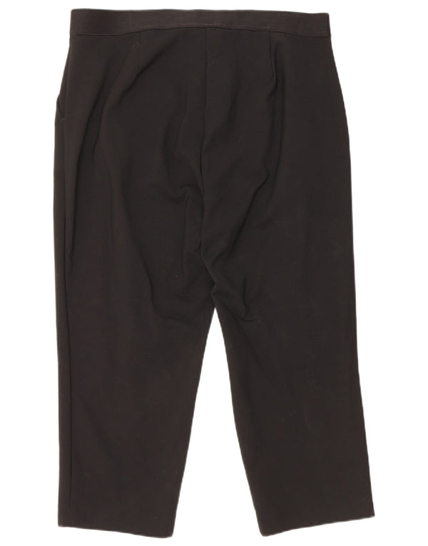 Marks & Spencer Womens Capri Trousers UK 16 Large W42 L21 Black Cotton