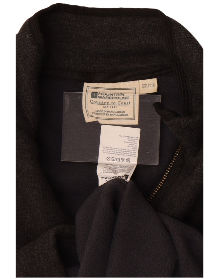 Mountain Warehouse Mens Zip Neck Jumper Sweater 2XL Grey Cotton