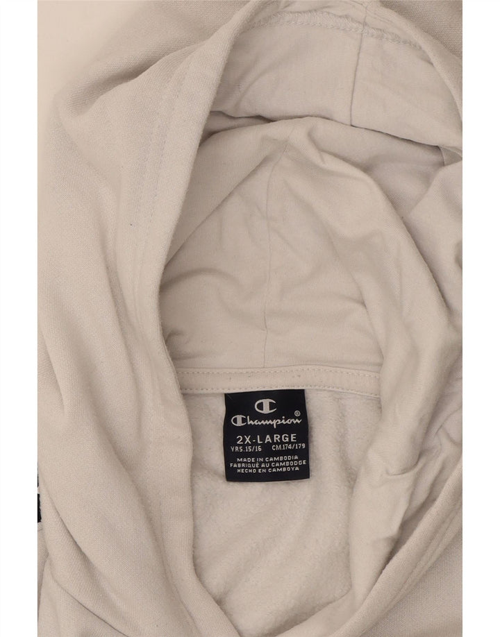 CHAMBERS Boys Graphic Hoodie Jumper 15-16 Years 2XL Grey Vintage Chambers and Second-Hand Chambers from Messina Hembry 