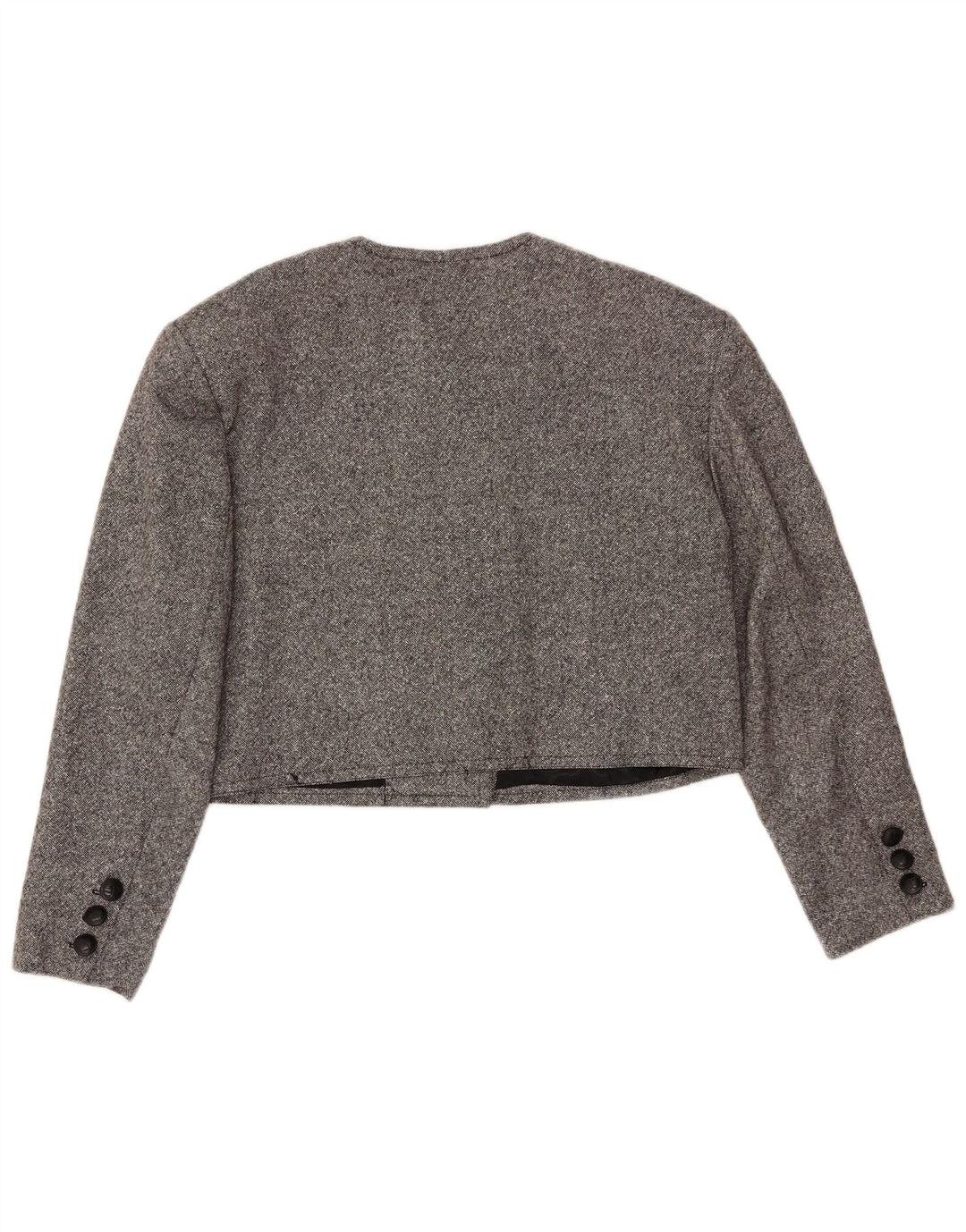 MONDI Womens Double Breasted Bolero Jacket EU 42 Large Grey Wool