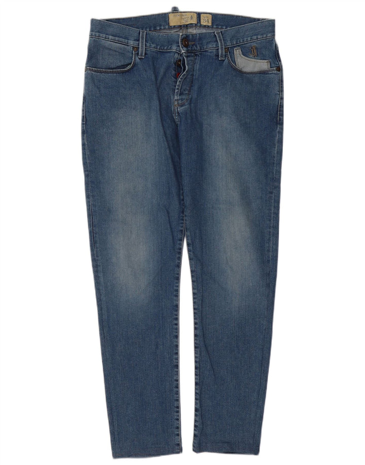 JECKERSON Mens Slim Jeans W34 L30 Blue Cotton