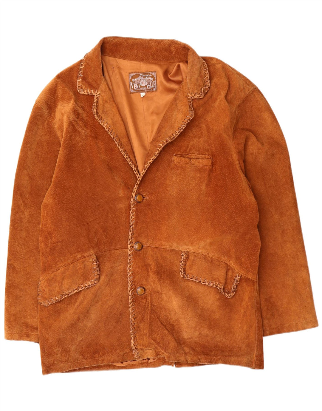Vintage Mens Suede Jacket UK 42 XL Brown Leather