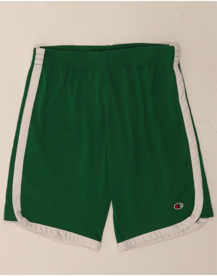 Champion Mens Sport Shorts Small  Green Colourblock Polyester