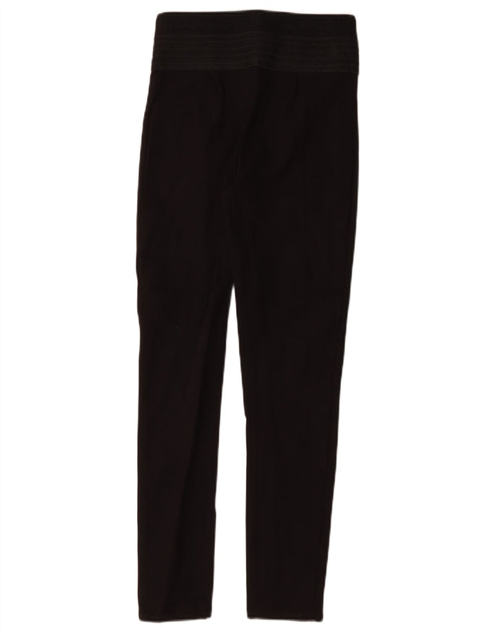 Zara Womens Slim Casual Trousers Small W26 L28 Black Polyethylene
