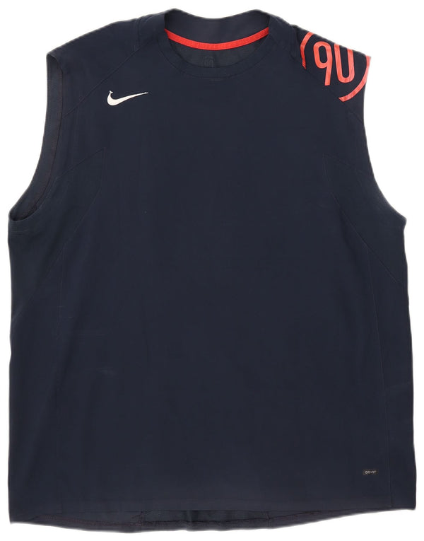 Nike Mens Dri Fit Graphic Vest Top XL Navy Blue