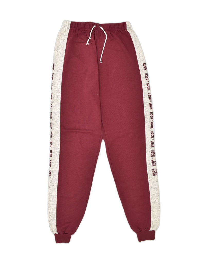 VINTAGE Womens Tracksuit Trousers Joggers UK 18 XL Burgundy Cotton | Vintage Vintage | Thrift | Second-Hand Vintage | Used Clothing | Messina Hembry 