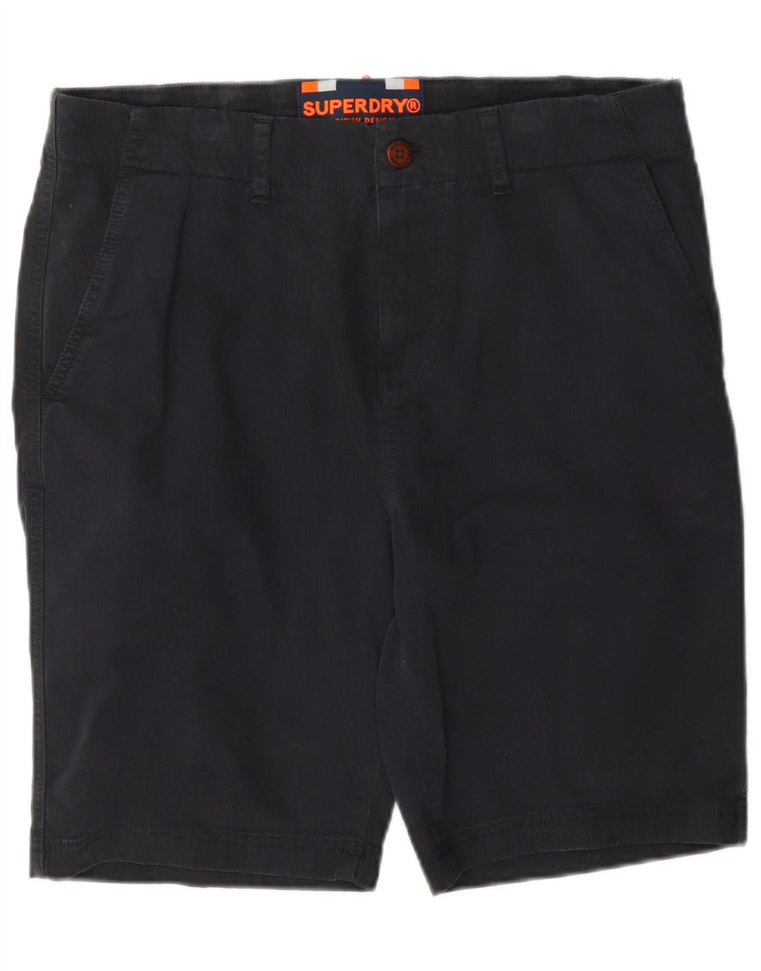 Superdry Mens Chino Shorts W32 Medium Navy Blue Cotton