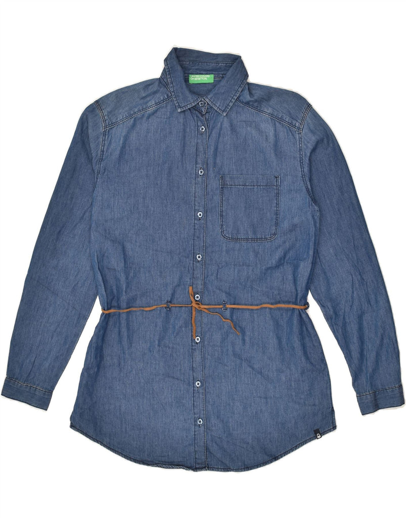 UNITED COLORS OF BENETTON Girls Shirt 11-12 Years 2XL Navy Blue Cotton | Vintage United Colors of Benetton | Thrift | Second-Hand United Colors of Benetton | Used Clothing | Messina Hembry 