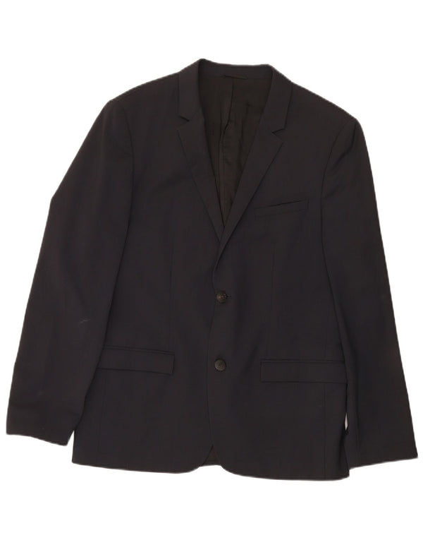 Calvin Klein Mens 2 Button 2 Piece Suit IT 50 Large W34 L33 Black Wool