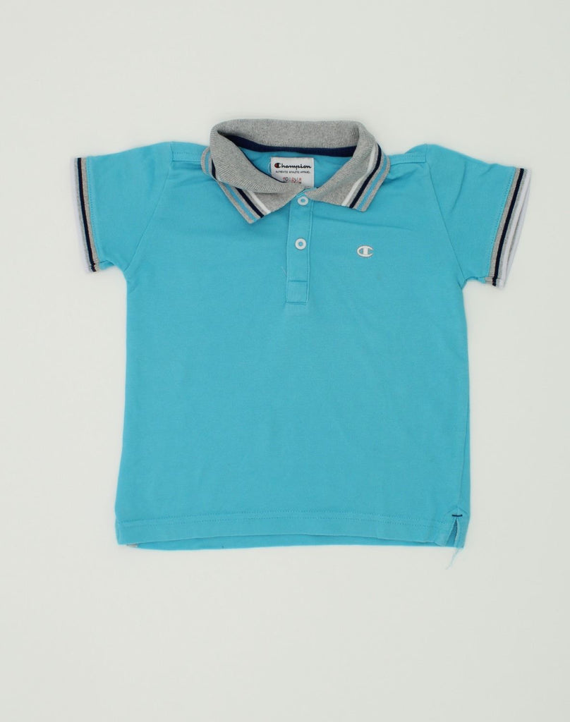 CHAMPION Boys Polo Shirt 2-3 Years Large Blue Cotton | Vintage Champion | Thrift | Second-Hand Champion | Used Clothing | Messina Hembry 