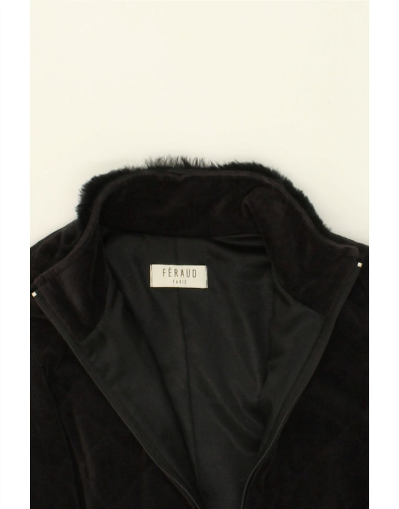FERAUD Womens Bomber Jacket UK 12 Medium Black Polyester | Vintage Feraud | Thrift | Second-Hand Feraud | Used Clothing | Messina Hembry 