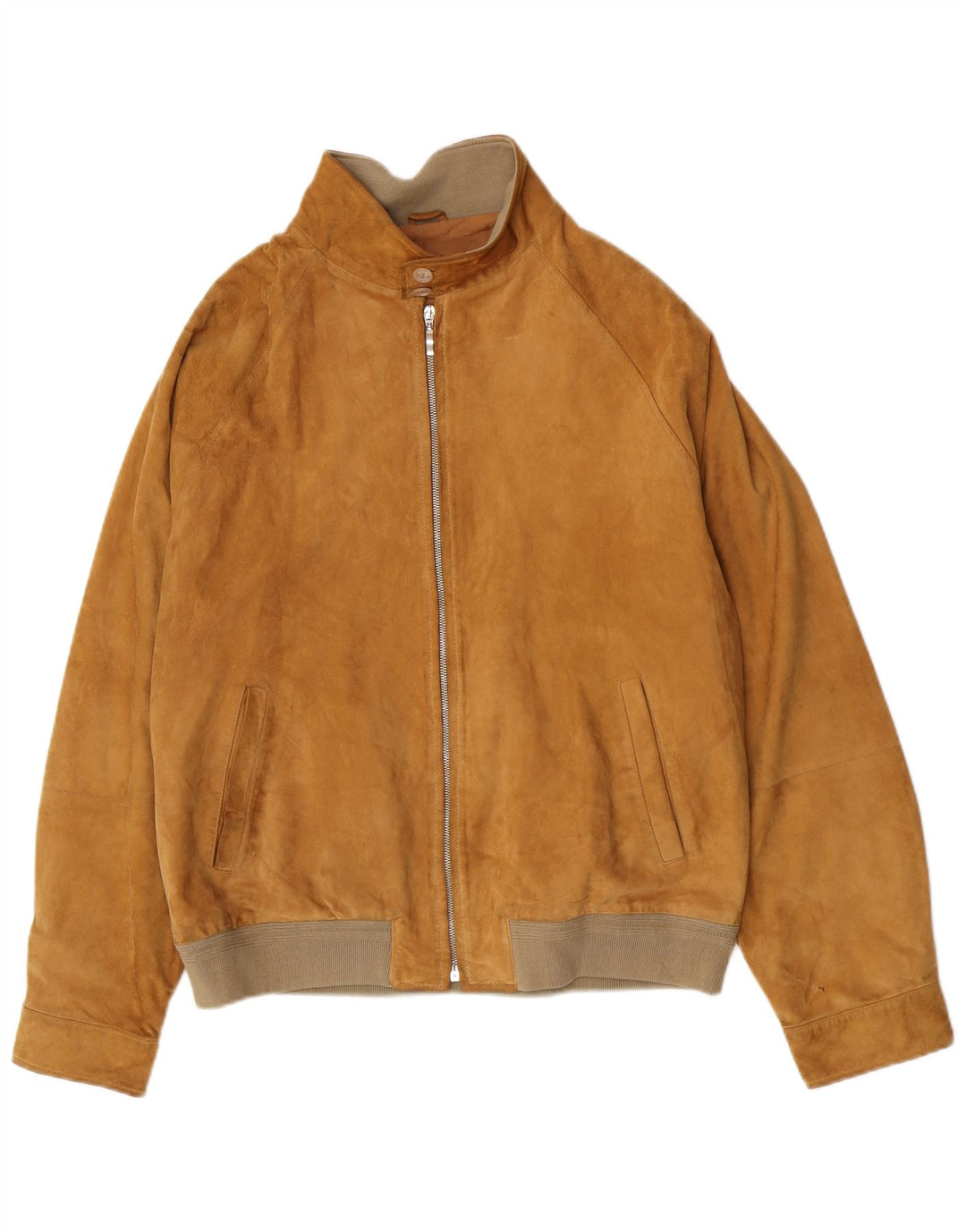 Gerani Mens Suede Bomber Jacket IT 56 3XL Beige Leather