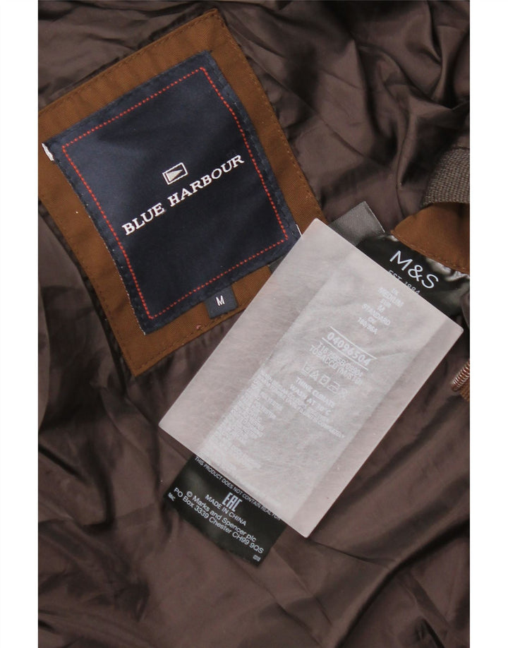 Marks & Spencer Mens Blue Harbour Hooded Padded Jacket UK 38 Medium Brown