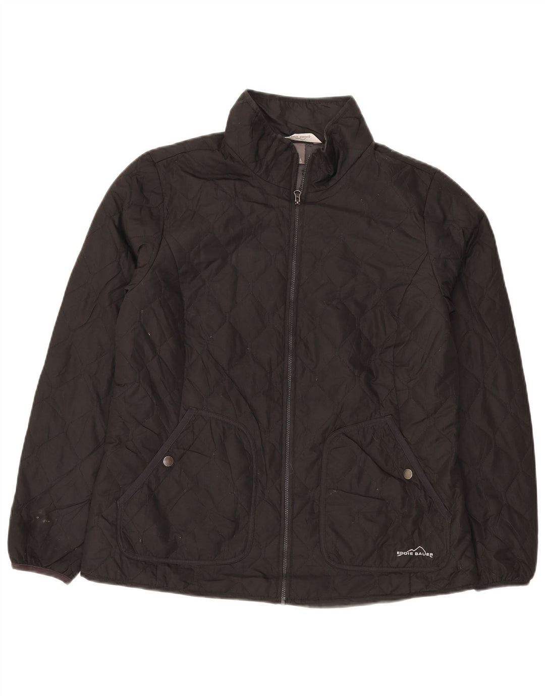 Eddie Bauer Womens Quilted Jacket UK 16 Large Black Polyester