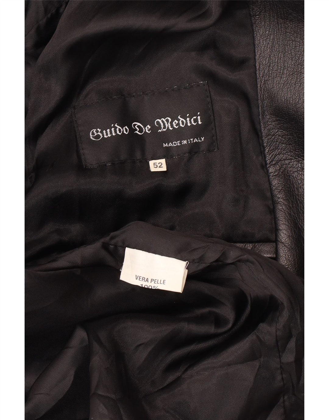 Vintage Womens Leather Jacket IT 52 2XL Black Leather