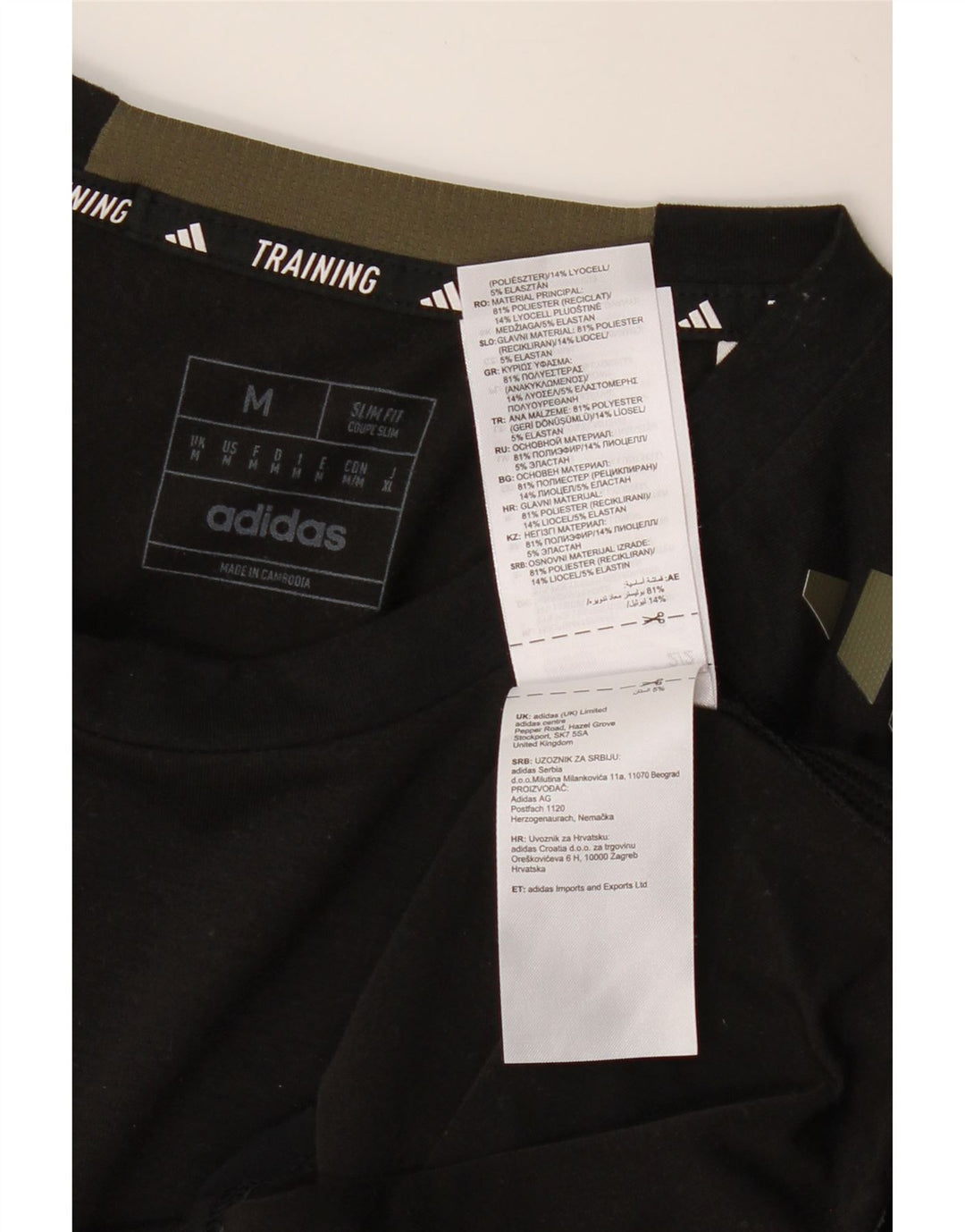 ADIDAS Mens Aeroready Slim Fit T-Shirt Top Medium Black Polyester