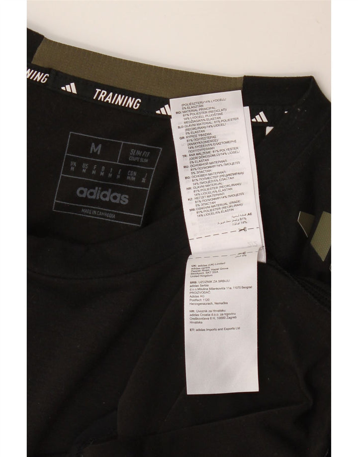 ADIDAS Mens Aeroready Slim Fit T-Shirt Top Medium Black Polyester