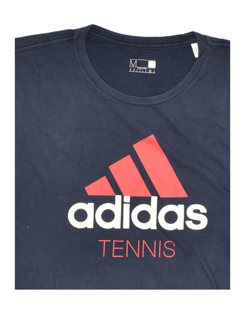 ADIDAS Mens Graphic T-Shirt Top Medium Navy Blue Cotton | Vintage Adidas | Thrift | Second-Hand Adidas | Used Clothing | Messina Hembry 