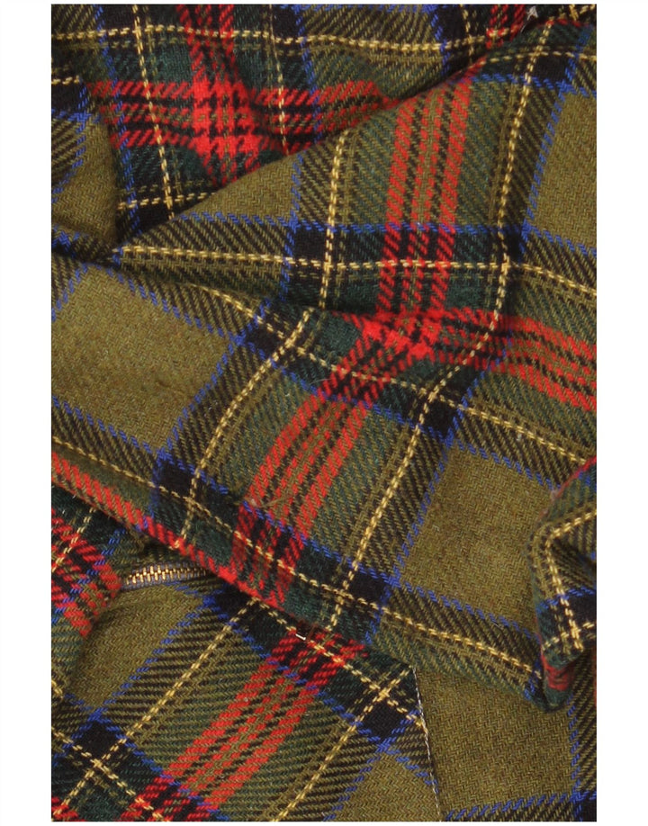 Vintage Mens Flannel Shirt Medium Khaki Check