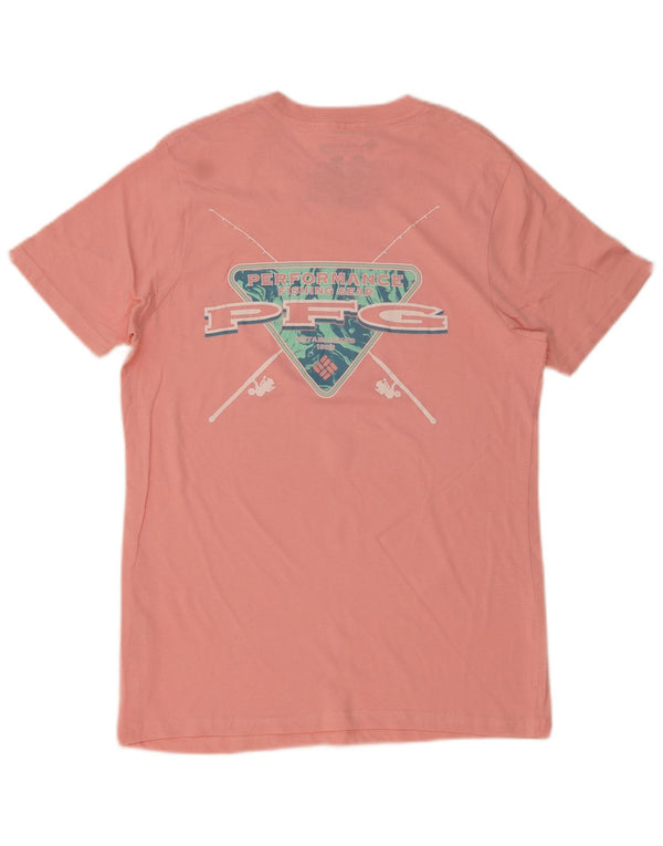 Columbia Mens Graphic T-Shirt Top Small Pink
