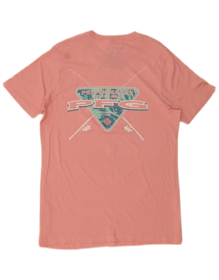 Columbia Mens Graphic T-Shirt Top Small Pink