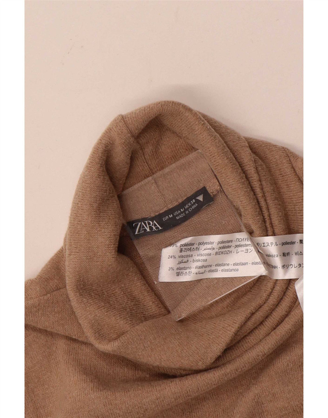 Zara Womens Jumper Dress UK 14 Medium Brown Polyester