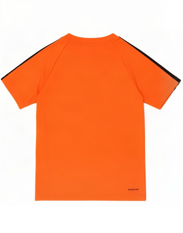 Adidas Boys Aeroready T-Shirt Top 9-10 Years Orange Polyester